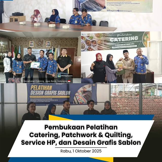 Rabu, 1 Oktober 2025 - Dinas Ketenagakerjaan Kota Bandung melaksanakan Pembukaan Pelatihan Catering, Patchwork & Quilting, Service HP, dan Desain Grafis Sablon.

Program ini dirancang untuk memberikan keterampilan praktis yang dibutuhkan dunia kerja sekaligus mendorong peserta agar siap membuka peluang usaha mandiri. 

Diharapkan melalui pelatihan ini, para peserta dapat meningkatkan kompetensi, memperluas kesempatan kerja, dan turut memperkuat perekonomian kreatif di Kota Bandung. 

@hmfarhanbdg
@kangerwin_bdg
@iskandar5070
@halobandung
@humas_bandung
@andri_darusman
@dicky.wishnu

#NEWBIMMA #Disnaker #KotaBandung #BandungUTAMA #InfoPelatihan #InfoKotaBandung #Pelatihan