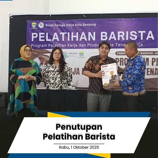 Rabu, 1 Oktober 2025 - Dinas Ketenagakerjaan Kota Bandung melaksanakan Penutupan Pelatihan Barista Reguler.

Kegiatan ini menjadi penanda berakhirnya proses pembelajaran keterampilan yang telah diikuti para peserta dengan penuh semangat. 

Diharapkan setelah pelatihan ini, para peserta mampu mengaplikasikan ilmu yang diperoleh, membuka peluang kerja maupun usaha mandiri, serta berkontribusi dalam meningkatkan kualitas tenaga kerja dan perekonomian kreatif di Kota Bandung.

@hmfarhanbdg
@kangerwin_bdg
@iskandar5070
@halobandung
@humas_bandung
@andri_darusman
@dicky.wishnu

#NEWBIMMA #Disnaker #KotaBandung #BandungUtama #PelatihanKotaBandung #InfoKotaBandung #PelatihanBandung